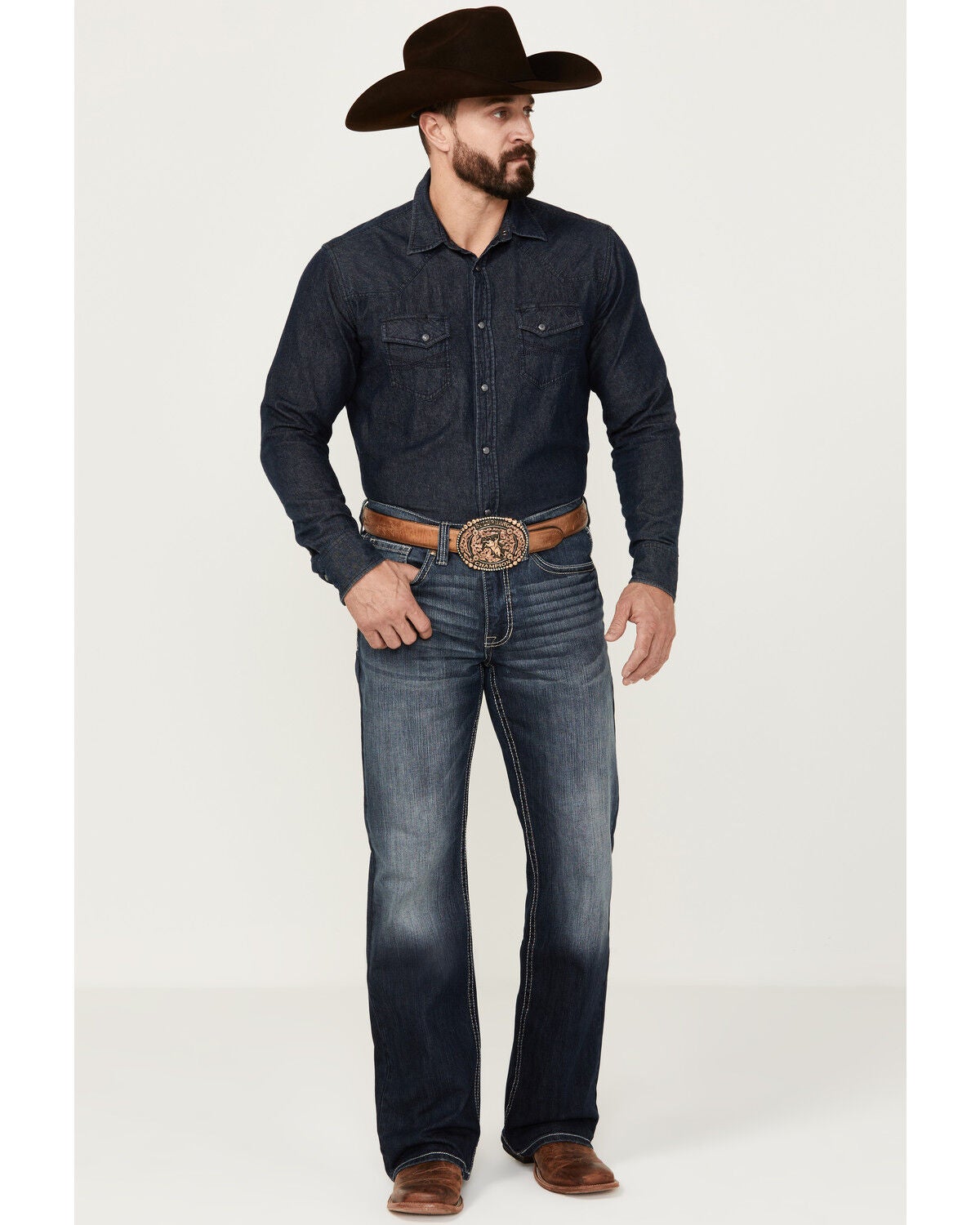 Cody James Men's Moonlight Wash Duke Relaxed Bootcut Stretch Denim Jeans, Dark Wash, hi-res