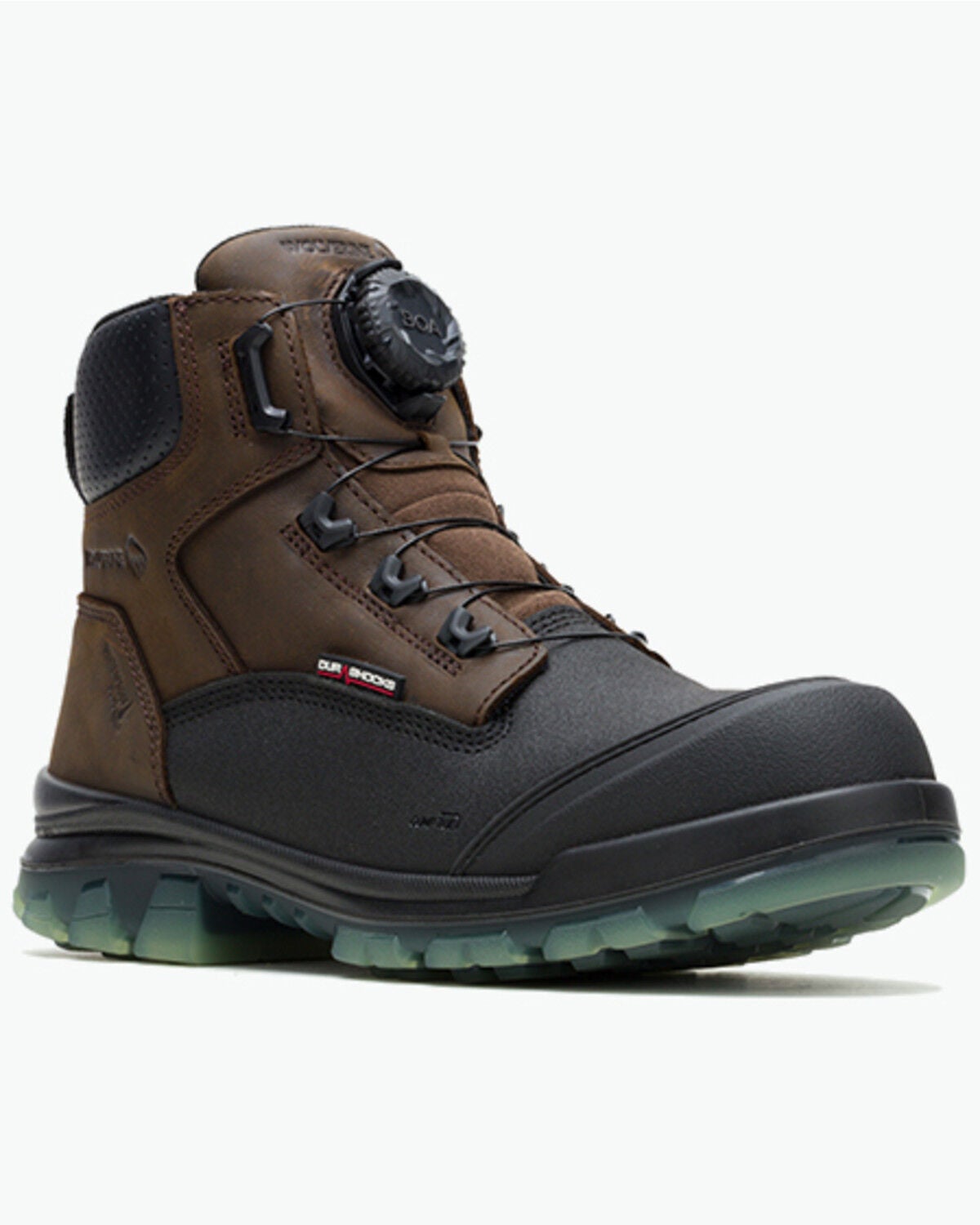 Image #1 - Wolverine Men's 6" DuraShocks&reg; SR Icon Derrick BOA Waterproof Work Boots - Composite Toe, Brown, hi-res