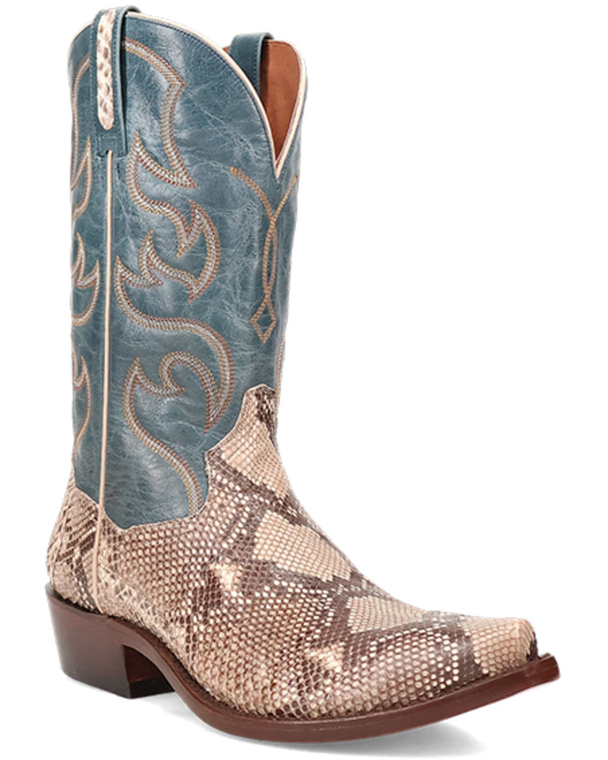 Image #1 - Dan Post Men's Exotic Python Western Boots - Snip Toe, Natural, hi-res