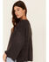Very J Women's Knit Hi-Low Bell Sleeve Sweater , Charcoal, hi-res