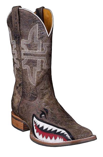 Tin Haul Men's Gnarly Bite Western Boots - Broad Square Toe, Brn Bomber, hi-res