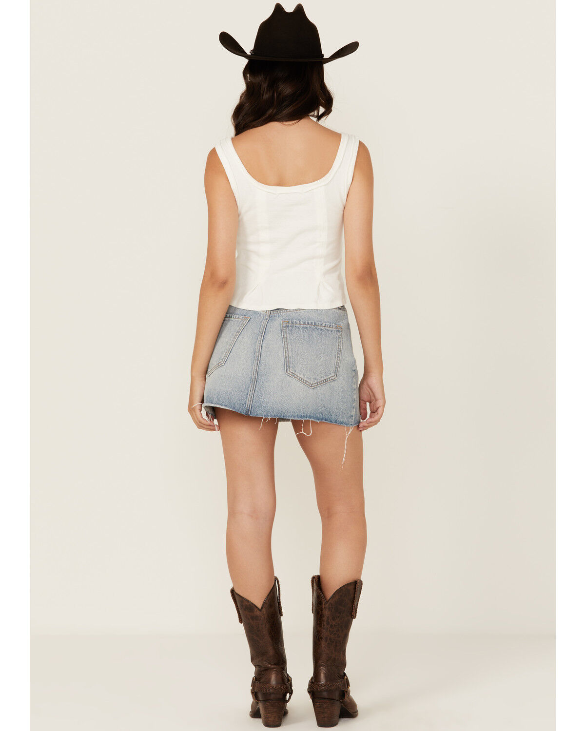 Image #3 - Cello Women's Medium Wash Mid Rise Denim Mini Skirt, Medium Wash, hi-res