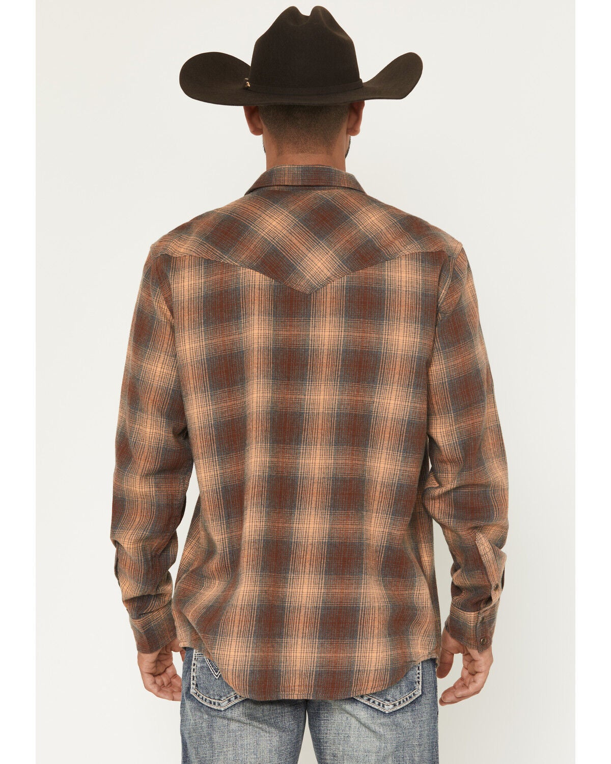 Image #4 - Moonshine Spirit&reg; Men's Bluff Plaid Print Long Sleeve Snap Flannel Shirt, Rust Copper, hi-res