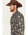 Image #2 - Rock & Roll Denim Men's Floral Print Long Sleeve Snap Stretch Western Shirt, Black, hi-res