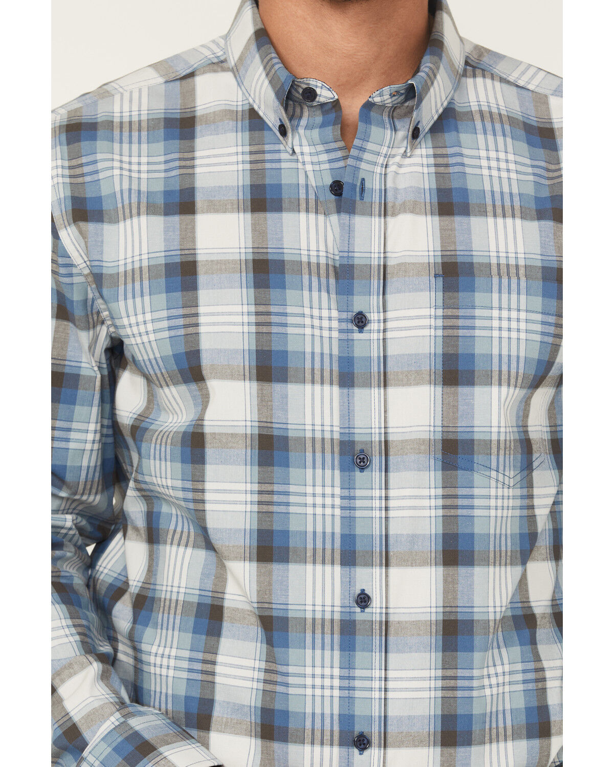 Image #3 - Cody James Men's Howdy Duty Plaid Print Long Sleeve Button-Down Western Shirt, Blue, hi-res