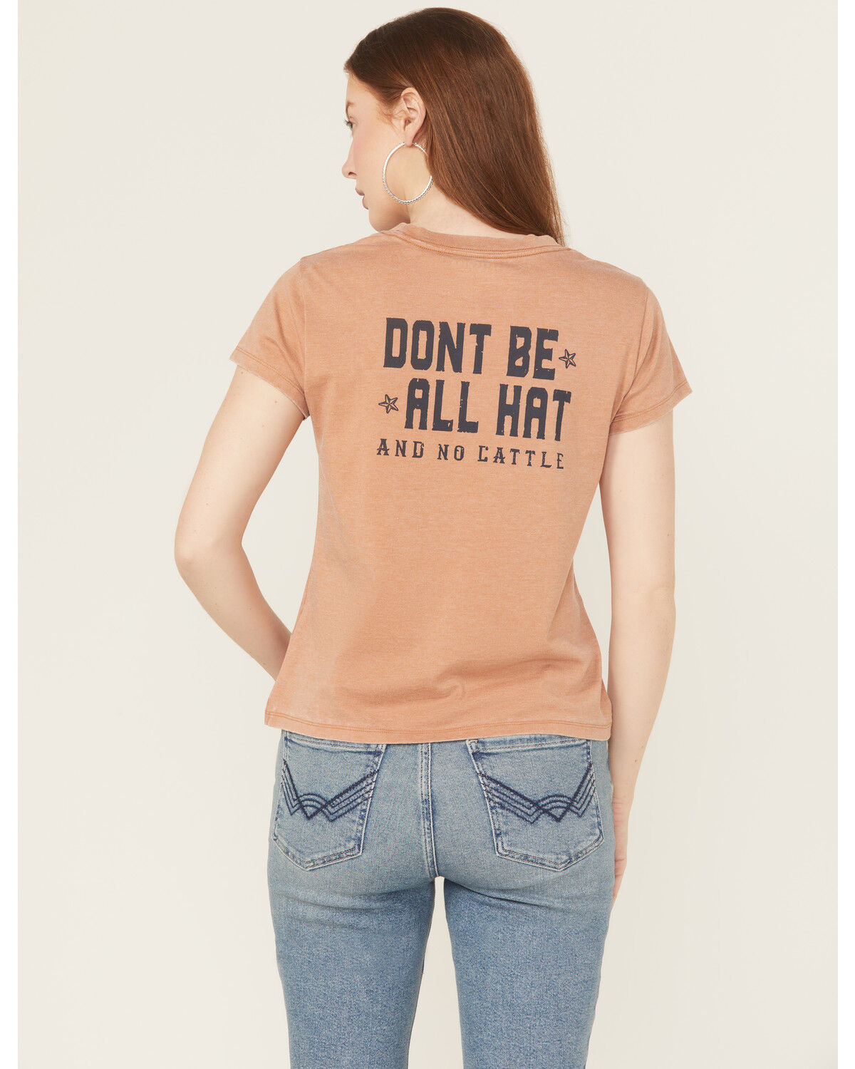 Image #1 - Idyllwind Women's Don't Be All Hat Short Sleeve Graphic Tee, Pecan, hi-res
