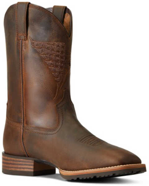 Ariat Men's Hybrid Fly High Performance Western Boots - Broad Square Toe , Brown, hi-res