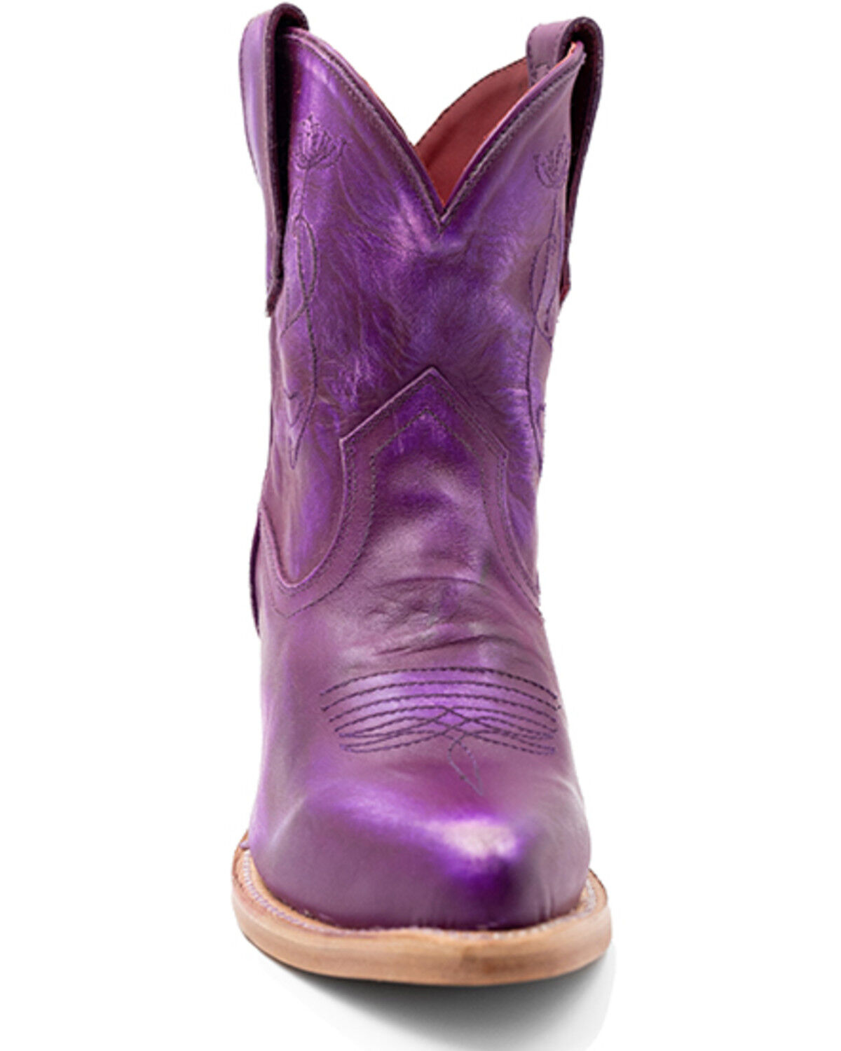 Image #4 - Ferrini Women's Pixie Western Booties - Round Toe, Purple, hi-res