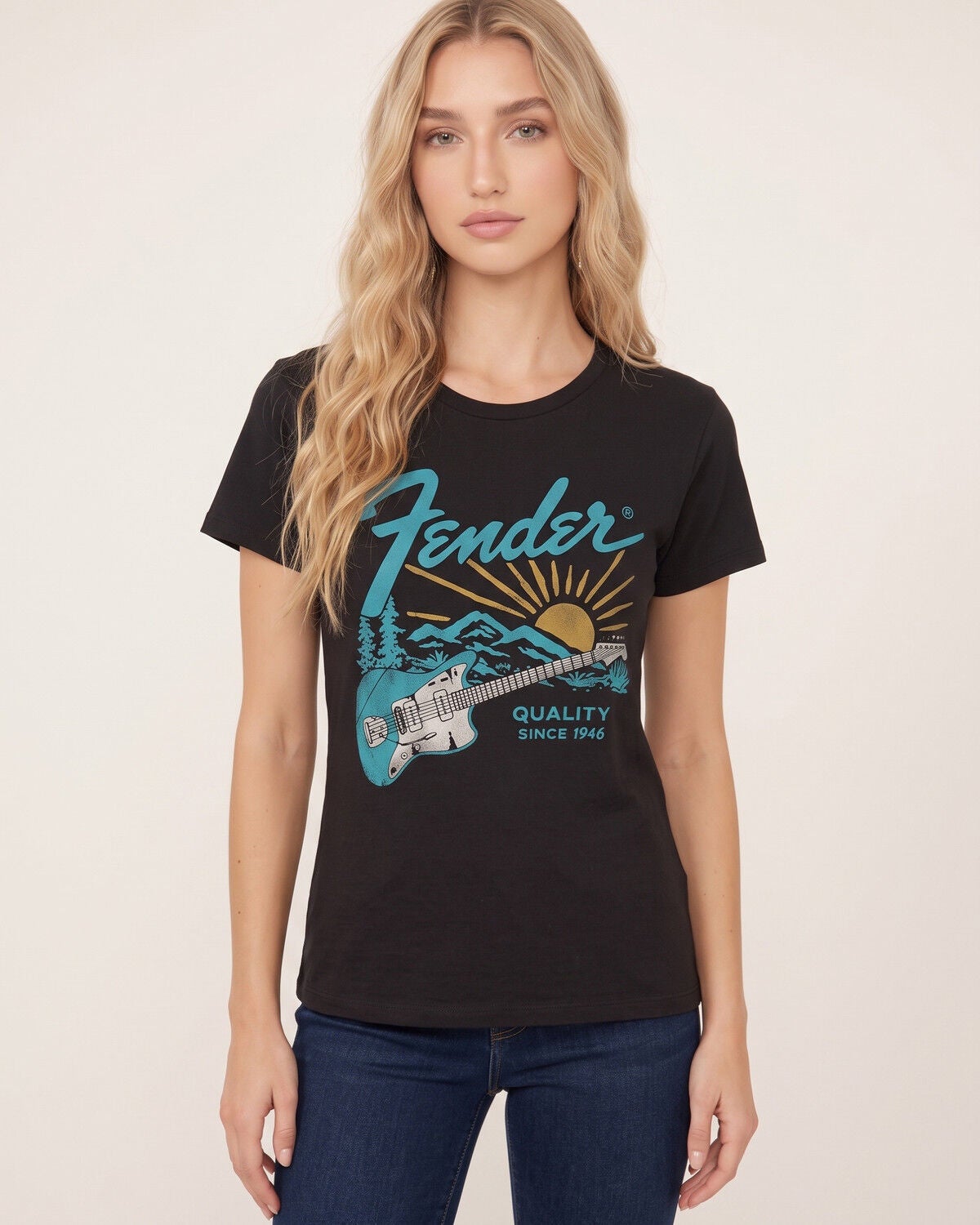 Fender Women's Fender Quality Short Sleeve Graphic T-Shirt, Black, hi-res