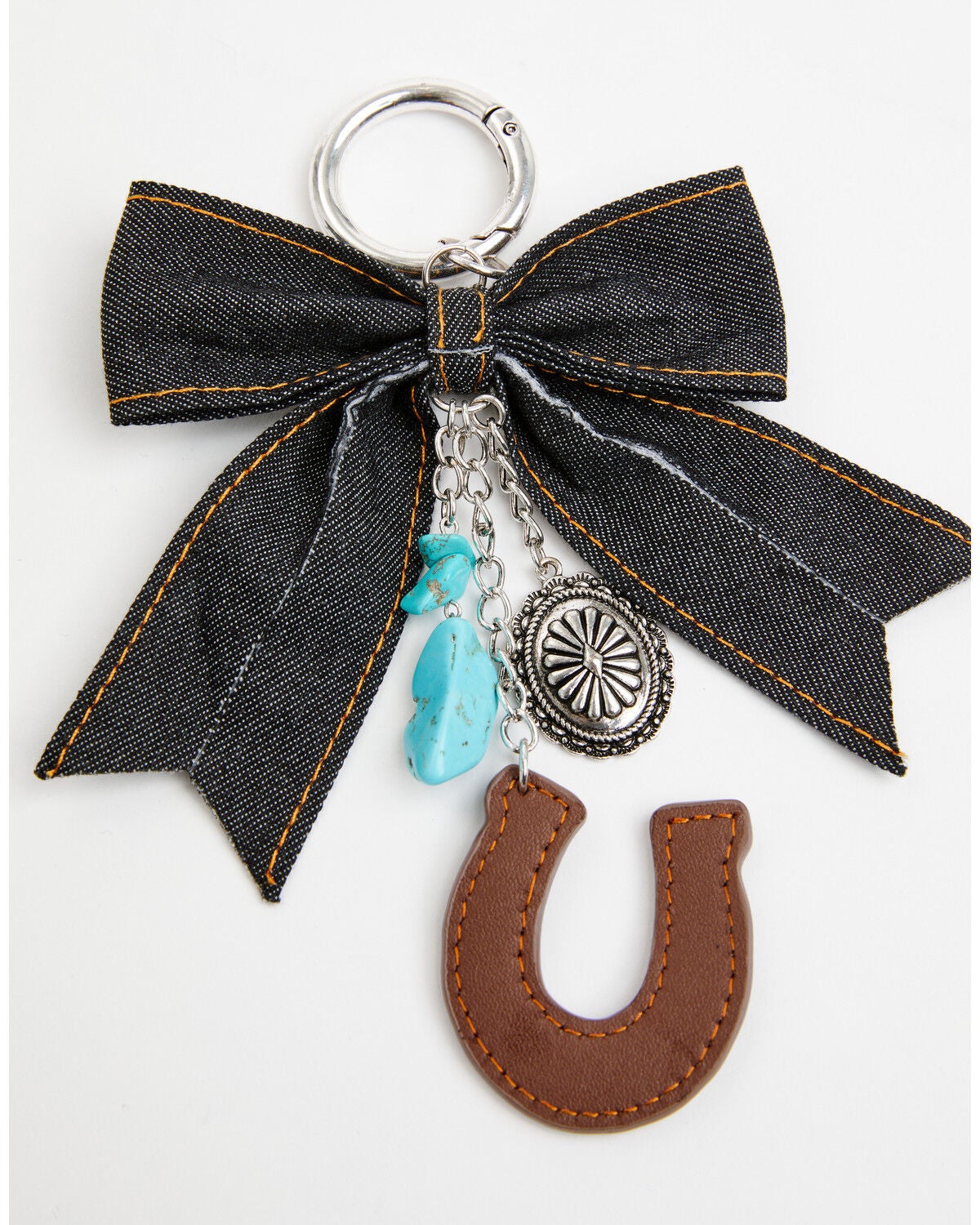 Image #2 - Shyanne Denim Bow Lucky Horseshoe Bag Charm, Blue, hi-res
