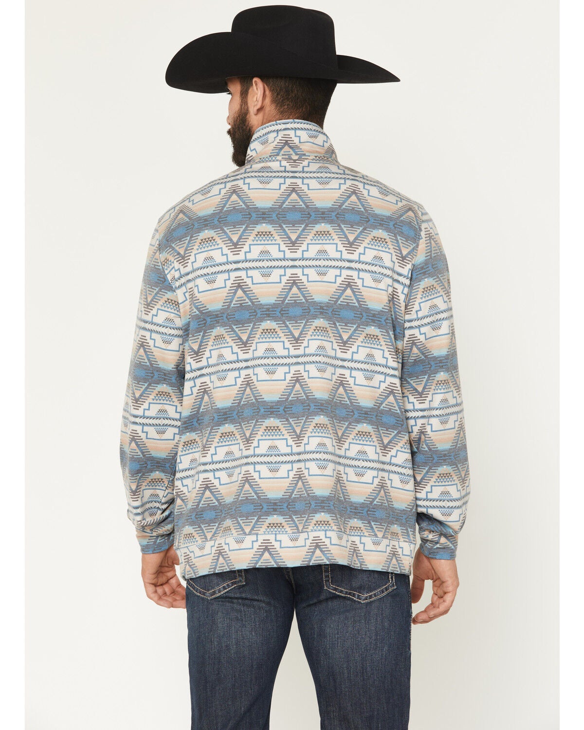 Image #4 - Rock & Roll Denim Men's Southwestern Print Pullover, Tan, hi-res
