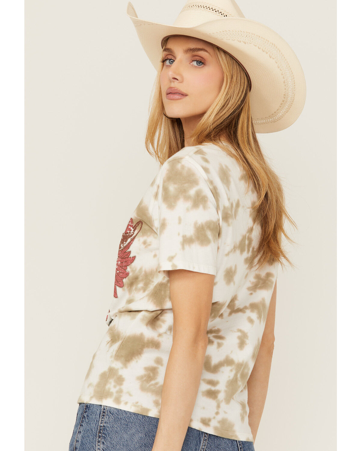 Image #4 - Rock & Roll Denim Women's Tie Dye West Short Sleeve Graphic Tee, Cream, hi-res
