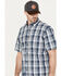 Image #2 - Dickies Men's Plaid Print Relaxed Fit Flex Short Sleeve Button-Down Work Shirt, Blue, hi-res