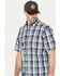 Image #2 - Dickies Men's Plaid Print Relaxed Fit Flex Short Sleeve Button Down Work Shirt, Blue, hi-res