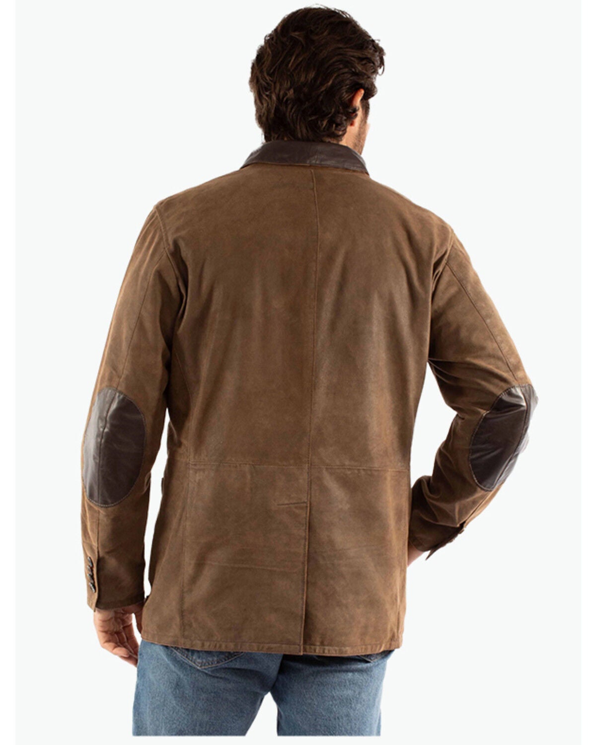 Image #2 - Scully Men's Leather Blazer, Brown, hi-res