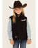 Image #1 - Cowgirl Hardware Girls' Sassy Cowgirls Vest, Black, hi-res