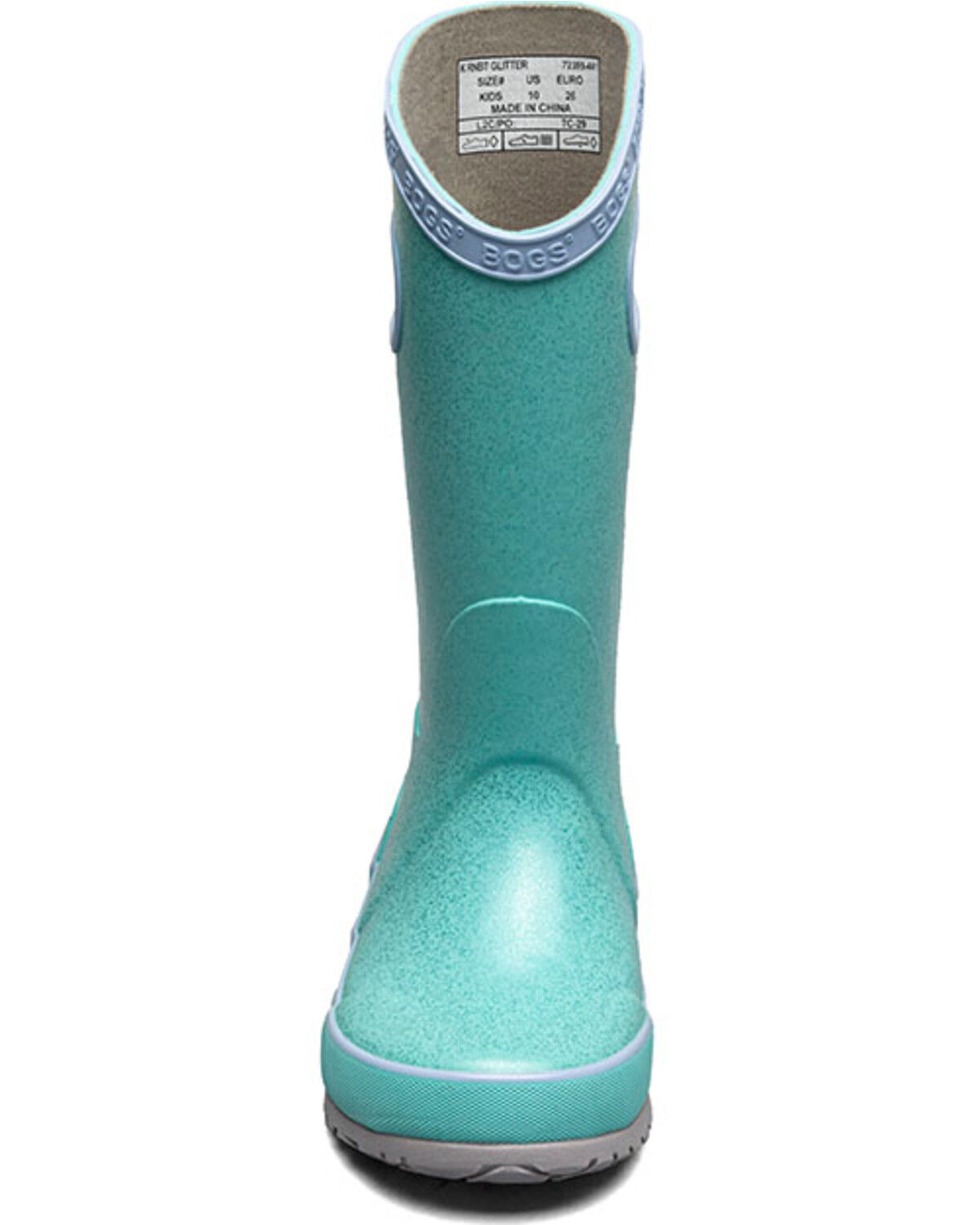 Image #4 - Bogs Girls' Rainbow Glitter Rainboots, Aqua, hi-res