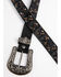 Shyanne Women's Black Two Tone Criss Cross Studded Belt, Black, hi-res