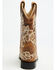 Image #5 - Shyanne Girls' Little Lasy Floral Embroidered Western Boots - Broad Square Toe, Tan, hi-res