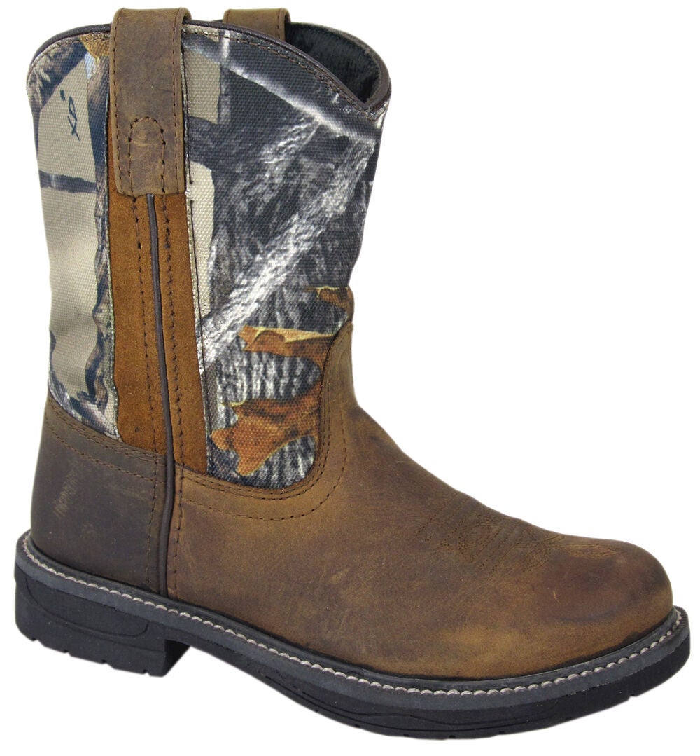 Smoky Mountain Boys' Buffalo Wellington Western Boots - Round Toe, Brown, hi-res