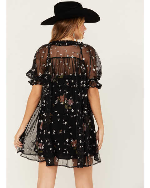 Image #4 - Free People Women's With Love Embroidered Mesh Mini Dress, , hi-res