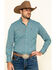 Wrangler 20X Men's Scale Print Performance Long Sleeve Western Shirt , Black/turquoise, hi-res