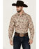 Image #1 - Roper Men's Vintage Cowboy Print Long Sleeve Snap Western Shirt, Navy, hi-res