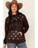 Cinch Women's Heathered Brown Poly-Tech Fleece Hooded Sweatshirt , Brown, hi-res