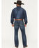 Image #3 - RANK 45&reg; Men's Roughstock Rockford Wash Brock Relaxed Bootcut Performance Stretch Denim Jeans, Dark Wash, hi-res
