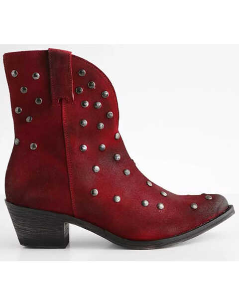Image #2 - Corral Women's Studded Leather Fashion Booties - Pointed Toe, Red, hi-res