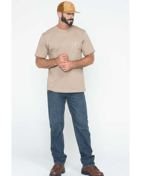 Image #6 - Carhartt Men's Loose Fit Heavyweight Logo Pocket Work T-Shirt, Desert, hi-res