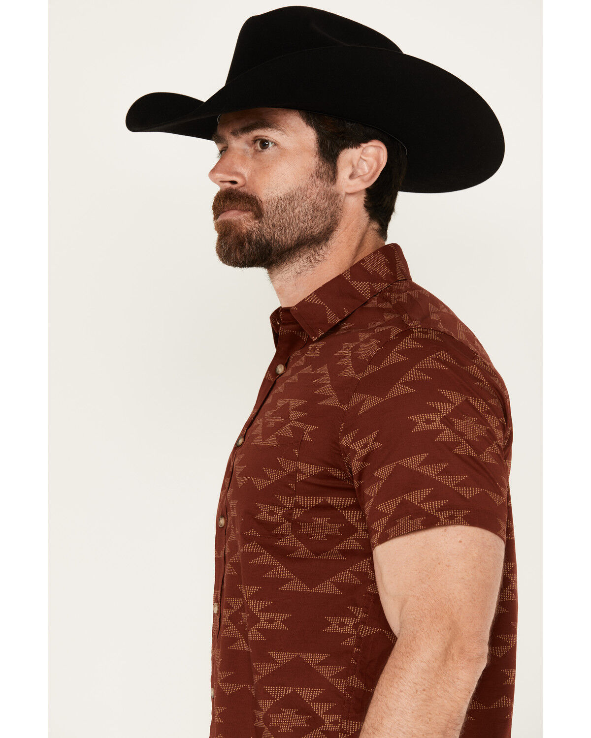Image #2 - Pendleton Men's Shoreline Tonal Multicolor Print Short Sleeve Button-Down Shirt, Red, hi-res