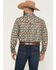 Image #4 - RANK 45&reg; Men's TEK Tracker Geo Print Long Sleeve Snap Performance Western Shirt, Brown, hi-res