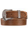 Justin Men's Bronco Basketweave Leather Belt, Tan, hi-res