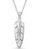 Montana Silversmiths Women's Hawk Feather Opal Necklace, Silver, hi-res