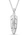 Montana Silversmiths Women's Hawk Feather Opal Necklace, Silver, hi-res