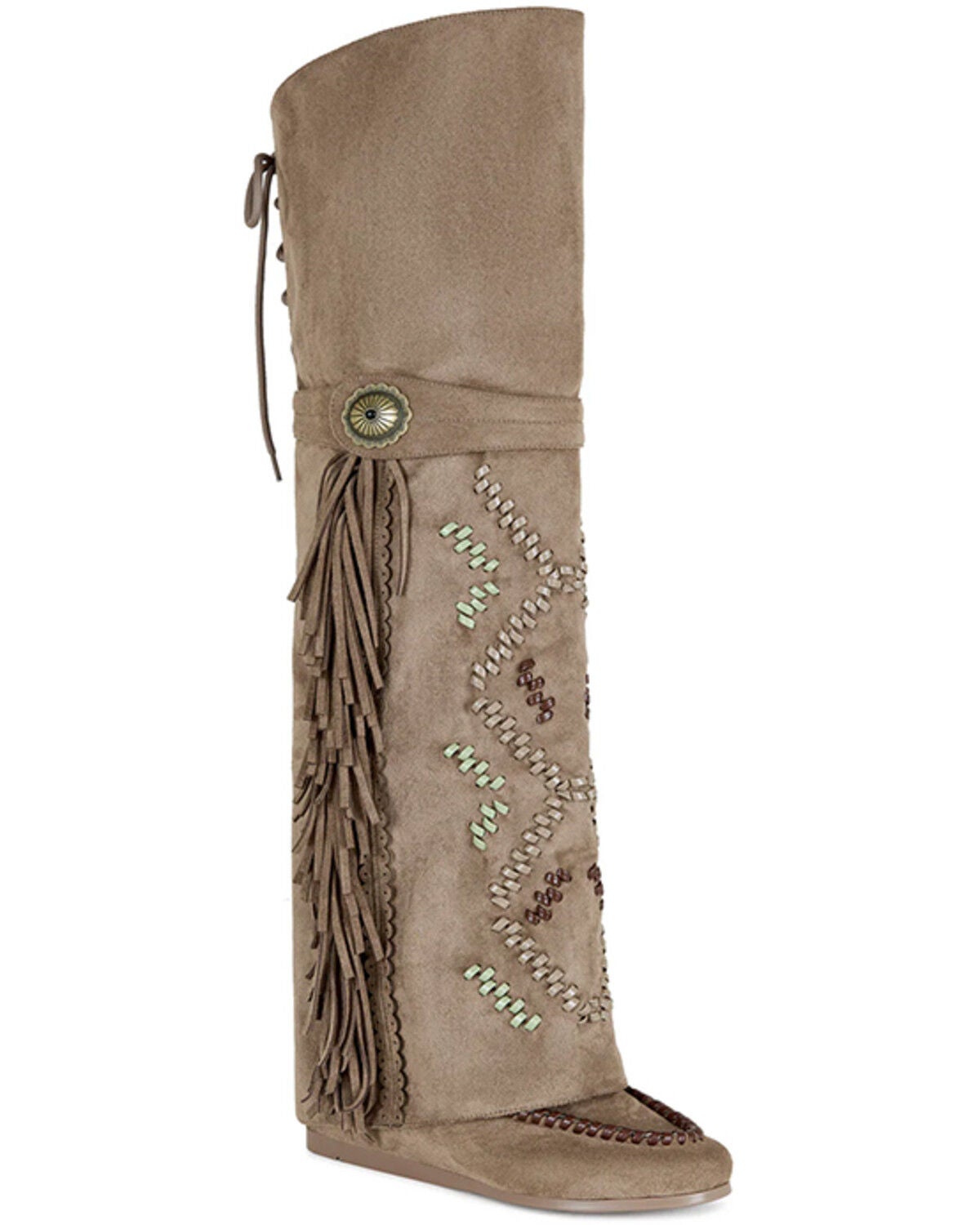 Azalea Wang Women's Edmund Moccasin Boot - Moc Toe, Brown, hi-res