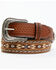 Image #1 - Cody James Men's Southwestern Concho Ribbon Inlay Belt, Lt Brown, hi-res