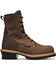 Image #2 - Carolina Men's 8" Waterproof Logger Boots - Soft Toe, Brown, hi-res