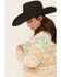 Image #2 - Rock & Roll Denim Women's Southwestern Print Long Sleeve Button-Down Western Shirt, Green, hi-res