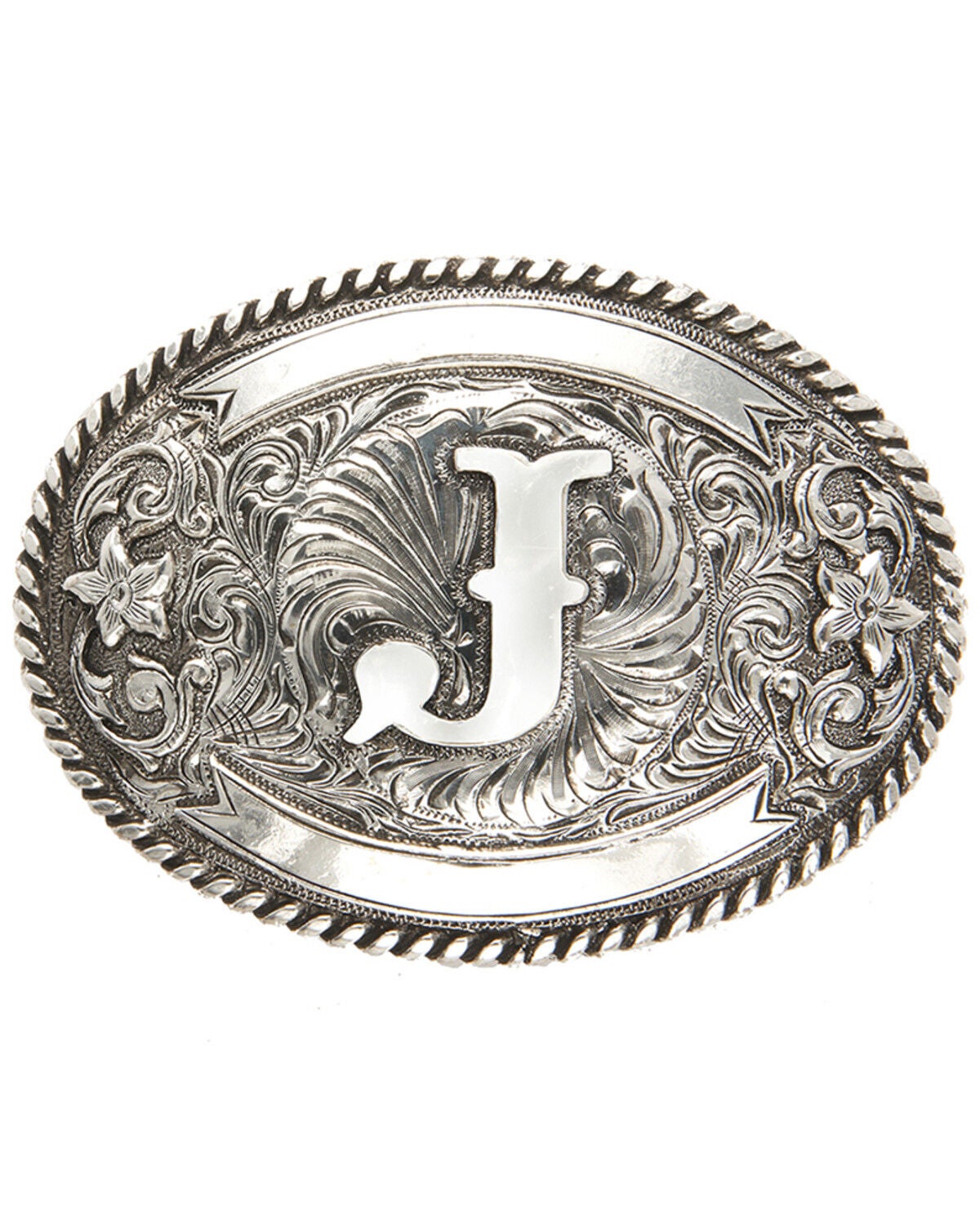 Cody James Initial J Belt Buckle, Silver, hi-res
