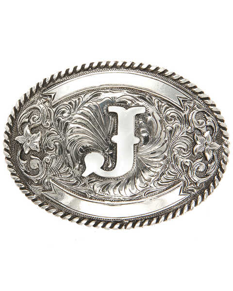 Image #1 - Cody James Men's Initial J Belt Buckle, Silver, hi-res