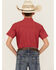 Image #4 - Cinch Boys' Geo Print Short Sleeve Button-Down Western Shirt, Red, hi-res