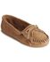 Image #1 - Women's Minnetonka Suede Kilty Moccasins, Taupe, hi-res