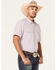 Image #2 - Cody James Men's Redfield Dobby Stripe Print Short Sleeve Snap Western Shirt, White, hi-res