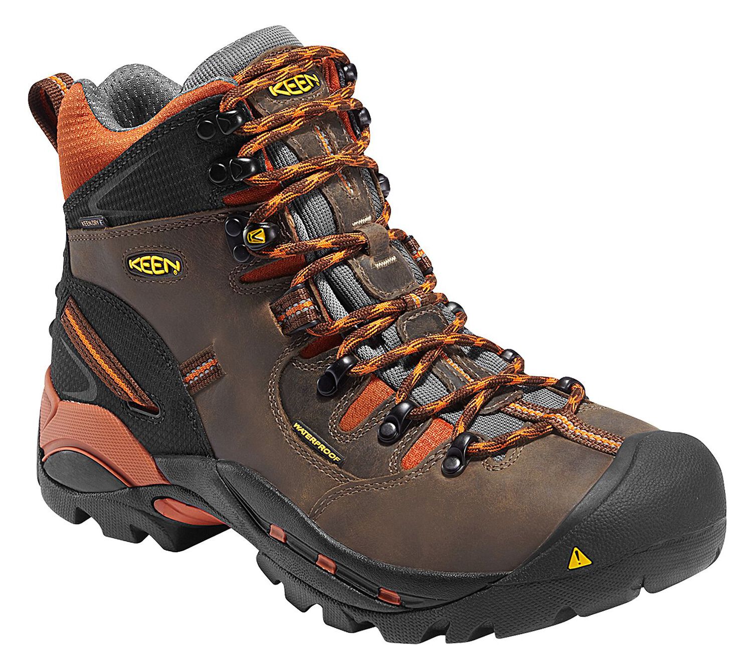 Image #1 - Keen Men's Pittsburgh Mid Waterproof Boots - Soft Toe, Brown, hi-res