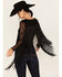 Image #4 - Idyllwind Women's Russello Lace Fringe Long Sleeve Shirt, Black, hi-res