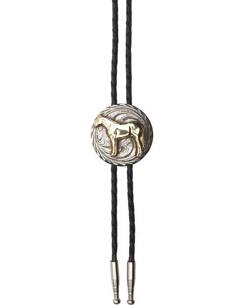 AndWest Men's Standing Horse Bolo Tie, Gold, hi-res