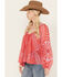 Image #2 - Free People Women's Elena Printed Top, Red, hi-res