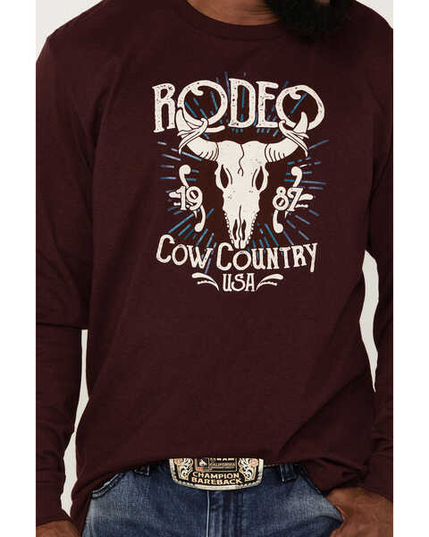 Cody James Men's Cow Country Rodeo Graphic T-Shirt , Burgundy, hi-res